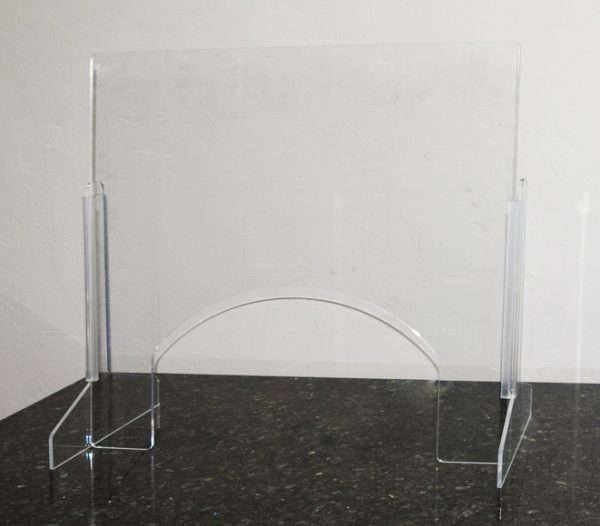 24x24 Portable Cashier Sneeze Guard with arc