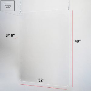 Plexiglass Sneeze Guard for Hanging